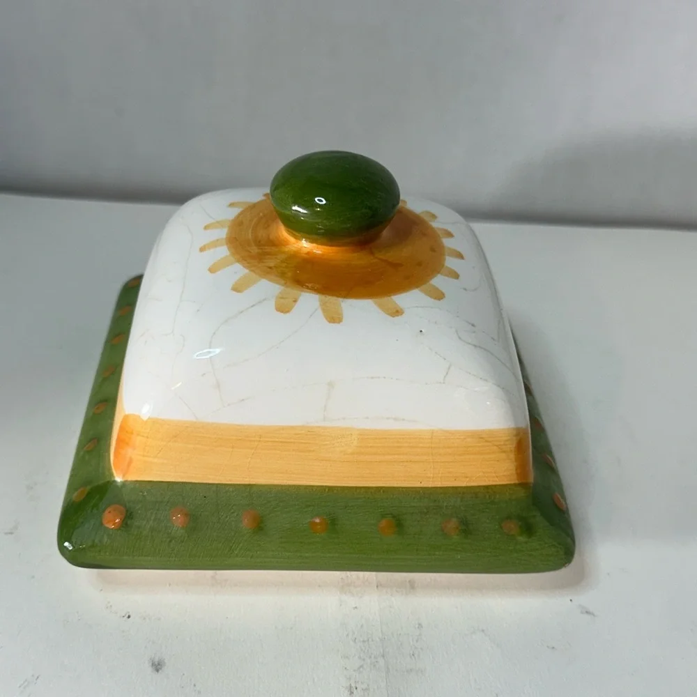 El Paso Biscotti Works Ceramic Cookie Jar Tuscan Villa Hand Painted Canister - Picture 9 of 9